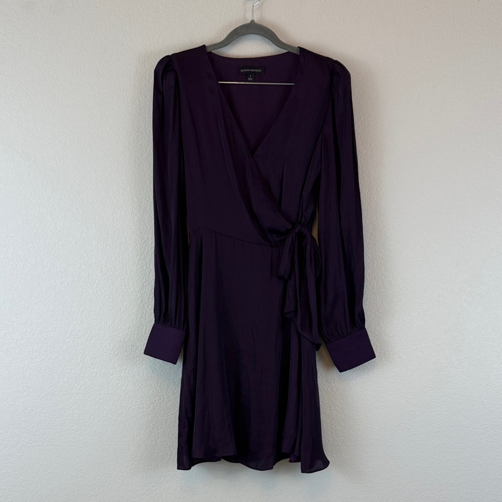 Banana Republic Deep‎ Purple Long Sleeve Dress Size 2